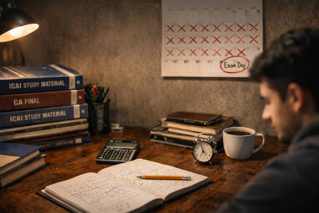 Student studying for avoiding common CA exams mistakes CA Monk