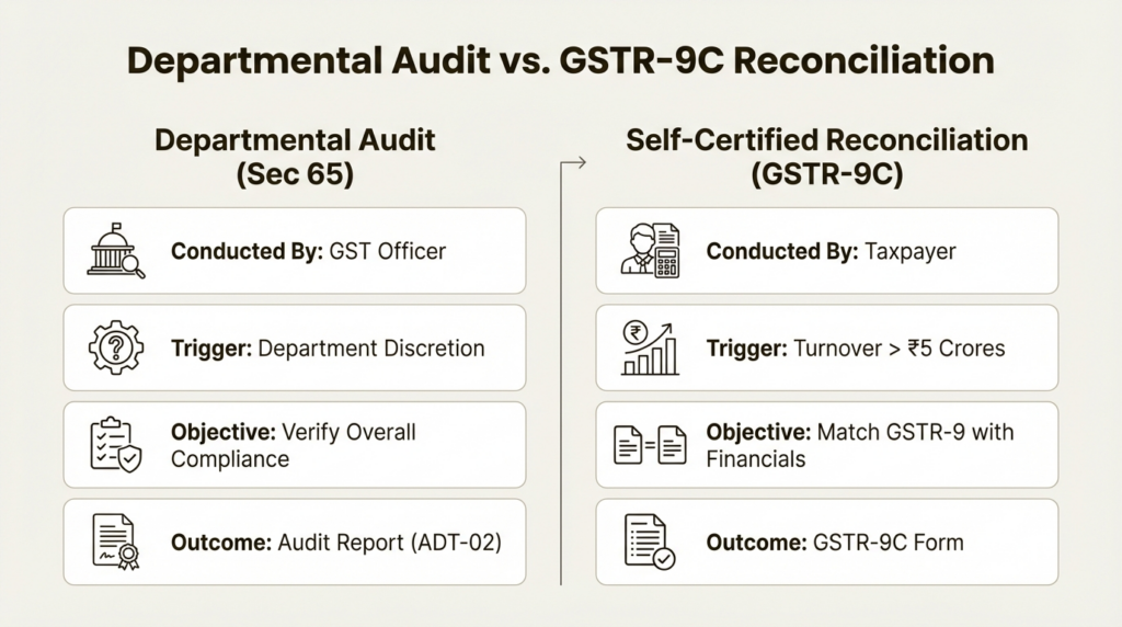 Departmental Audit vs GSTR-9C Reconciliation
